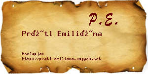 Prátl Emiliána névjegykártya